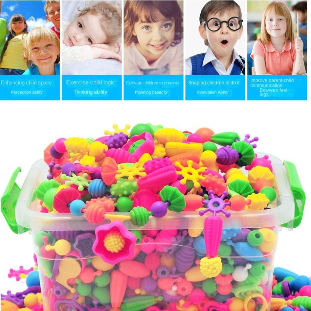 108/188/308pcs Multi-shaped DIY Handmade Beaded Kit Toy Educational Jewelry Making Toys  Kids