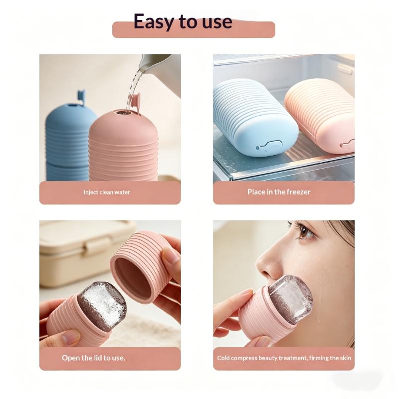 Ice Face Roller 1Pcs Facial Lifting Contouring Tool Silicone Ice Cube Trays for Skin Care Massage Home Use