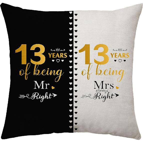 3rd Anniversary Throw Pillow Cover Gifts for 3 Years of Marriage Couples Valentines Day Gifts for Her Him Husband Wife 3rd Wedding Anniversary