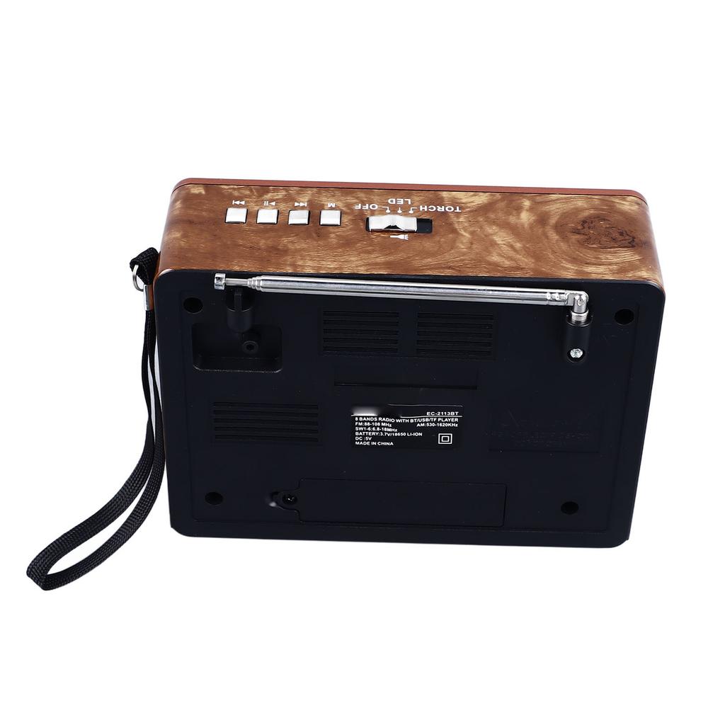 Ретро Радио AM FM SW Винтажное Радио Часы Чистый Звук Отделка под Дерево Многофункциональный MP3-плеер с Bluetooth для улицы для дома
