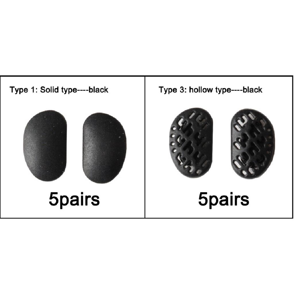 20pcs(10pairs) Anti Slip Rubber Eyeglasses Nose Pads Sunglass Spectacles Eyewear Glasses Accessories Black White Push On