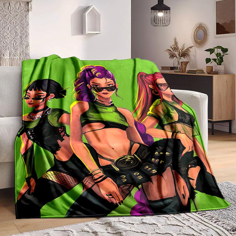 1pc Huntrix, K pop Blanket Soft All Season Throw with Vibrant Design, Perfect for Home, Travel, and Gifts, Ideal for Naps and Camping