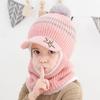 Children Hats Winter Crochet Hat Scarf One Piece Kids Caps Girls Pompom Baseball Cap Baby Hat 