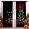 Рождественские украшения на красном фоне, праздничные шторы для гостиной, оконные занавески для спальни, современный интерьер, украшение для дома