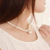 Women Fashion Pendant Chain Choker Faux Pearls Statement Necklace Jewelry