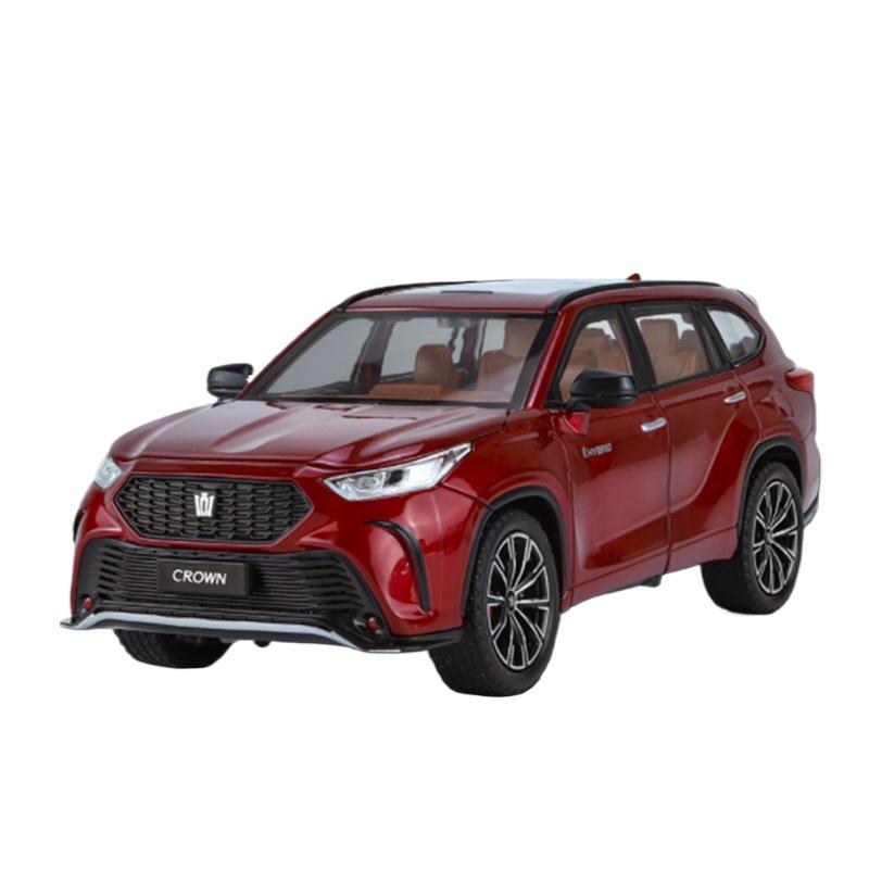 1/24 Toyota Crown KLUGER SUV Модель автомобиля из литого металла Игрушечные внедорожники Высокая имитация Звук и свет Коллекционные предметы Подарок детям