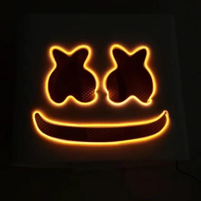 Светодиодная маска и перчатки DJ Marshmello Головной шлем Светящаяся Косплей Головной убор для мужчин и женщин Музыкальный фестиваль Реквизит для Хэллоуина