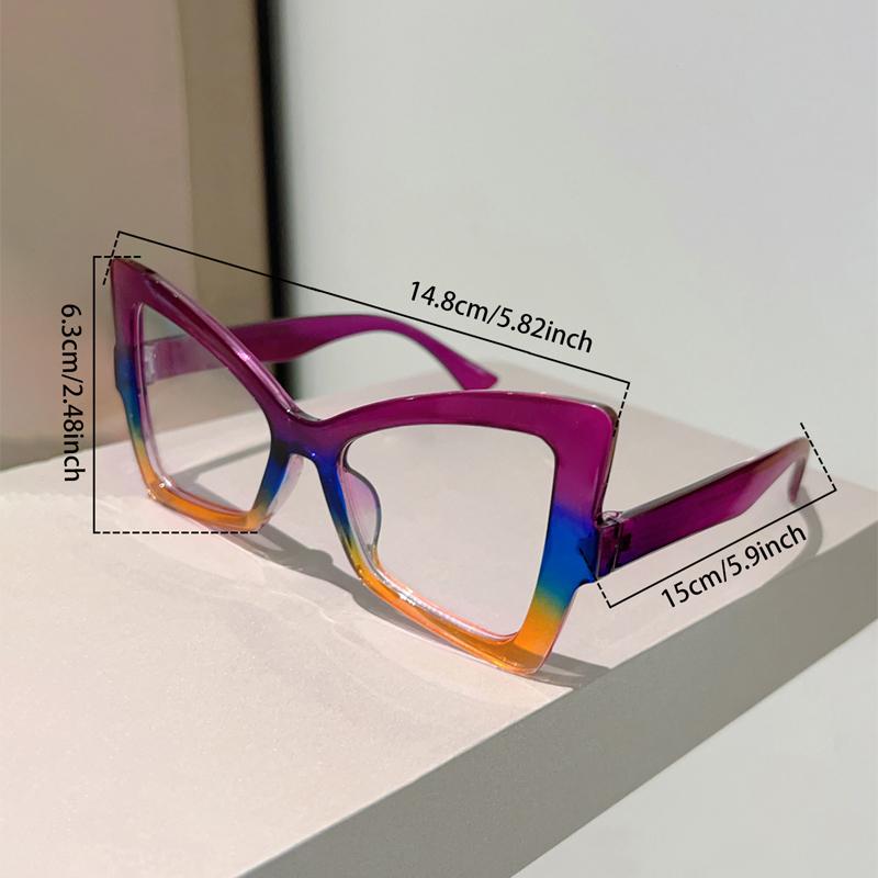 Очки в форме бабочки Женские Модные Оверсайз Блокирующие Синий Свет Оптические Оправы Трендовый Дизайн Ободка в Стиле Пэчворк Очки
