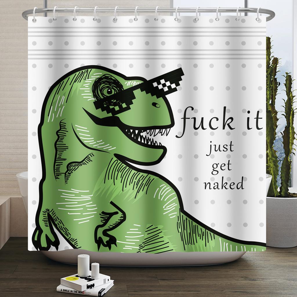 Забавная шторка для душа с динозаврами для ванной комнаты, милая шторка для ванной с животными, крутая шторка для ванной с динозаврами для детей, водонепроницаемая шторка для ванной, декор