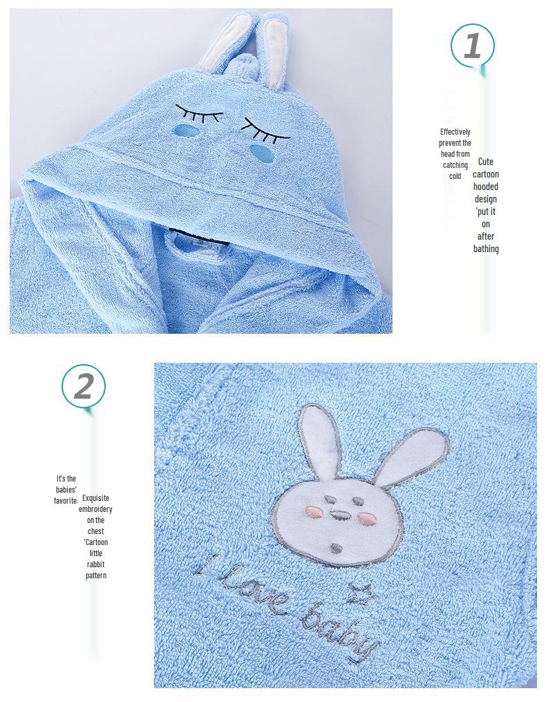 Мультяшный махровый халат с капюшоном из чистого хлопка для детей: Идеально для осенне-зимних купаний, плавания или посещения горячих источников