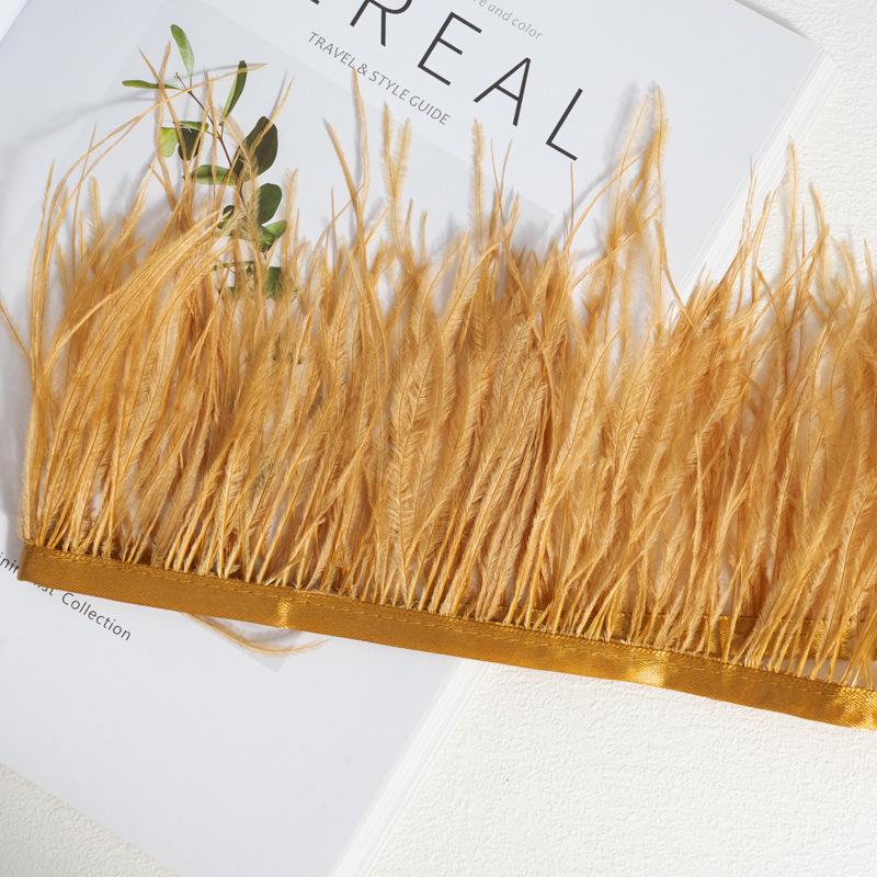Decorative Feather Cloth Strip 10-15Cm Ostrich Hair Cloth Edge Dress Cuffs Latin Dance Skirt Diy Clothing Accessories