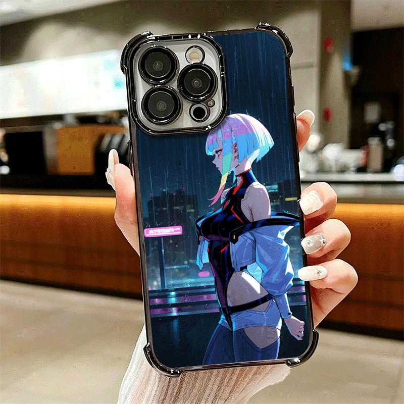 Аниме Cyberpunk Edgerunners Люси Мягкий чехол для телефона для iPhone 15 16 17 Air 14 Pro Max 16E Plus 13 12 Mini Покрытие Защита от падения Fundas