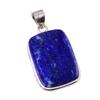 Natural Lapis Lazuli Gemstone 925 Solid Sterling Silver Gift Pendant 1.75" e0e18