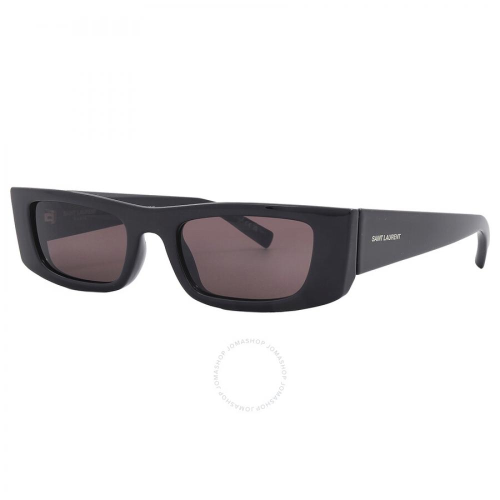 Saint Laurent Black Rectangular Unisex Sunglasses Sl 553s 001 52