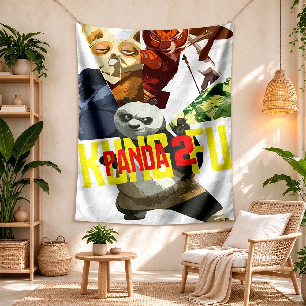 Kung Fu Panda Aesthetic Tapestry Retro Boho Designed For Reading Corner Dorm Wall Studio Wall Indoor Exotic Pattern Gift For Birthday