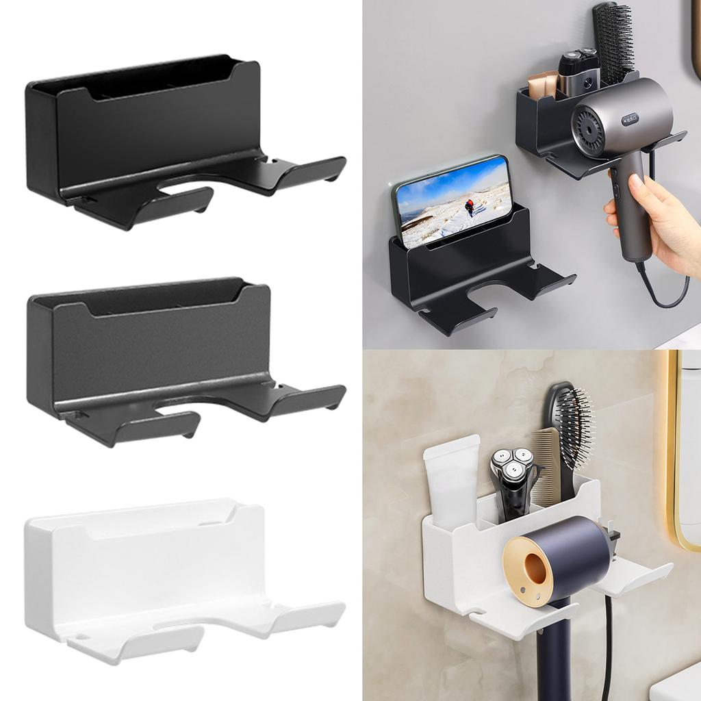 Fashion ABS Hair Dryer Storage Wall Mounted Blower Bracket Hair Dryer Holder Space Saving Stand Bathroom Organizer