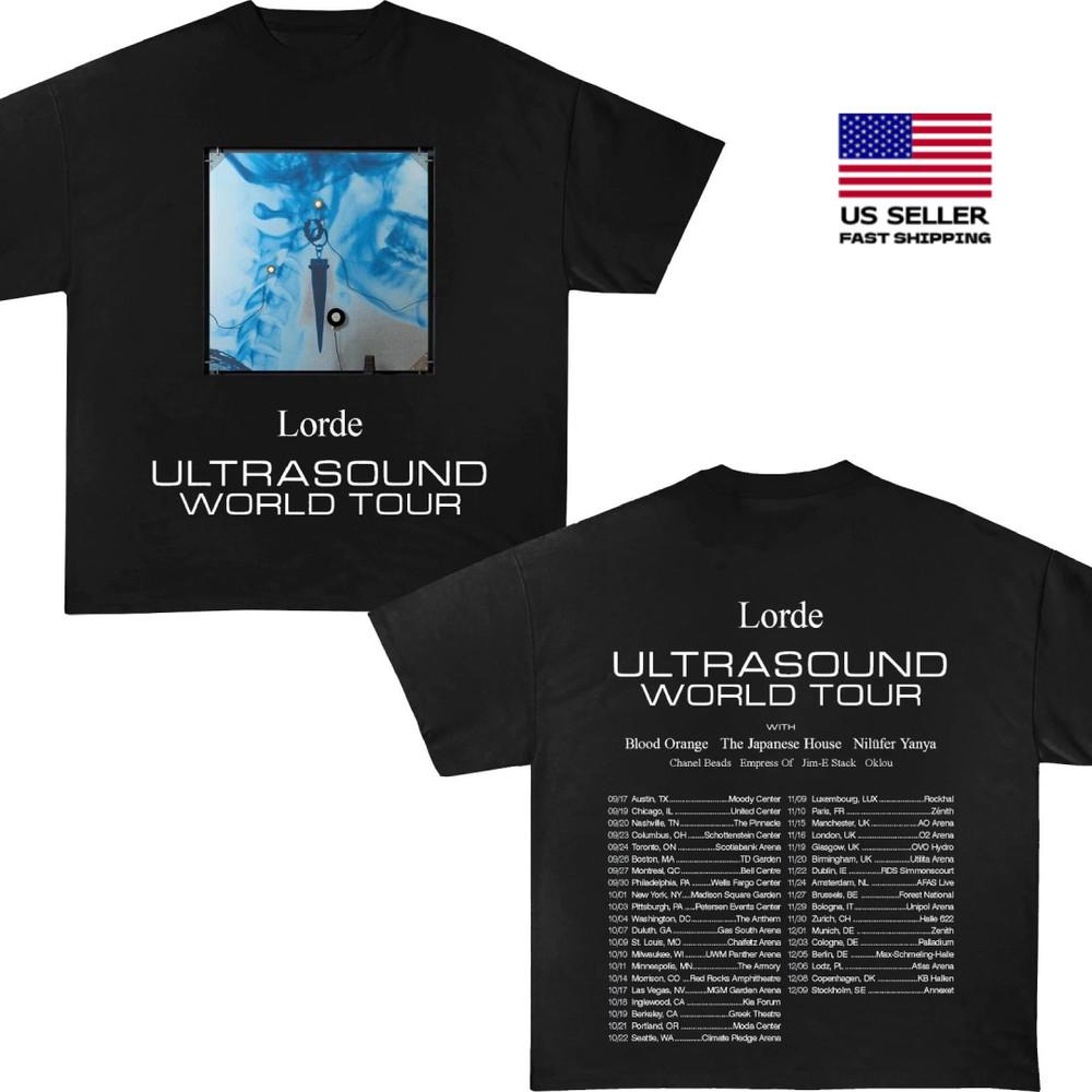 Футболка Lorde Ultrasound Tour, Футболка с мерчем Lorde Tour, Все размеры, Быстрая доставка, Унисекс Футболка