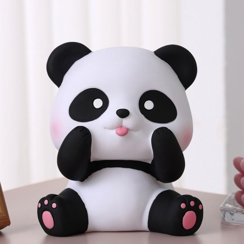 Money Container Versatile Coin Holder Lovely Panda Shaped Money Holder Piggy Banks Coins Savings Jar for Animal Lovers