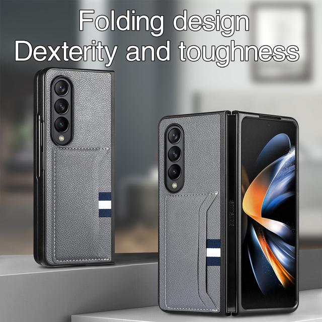 Складной чехол с точным вырезом и защитой от падения для Samsung Galaxy Z Fold 4 Fold4 Fold3 Fold2 Fold 2 3 5g, сумка для телефона с гнездом для карты