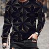 Versatile 3D Geometric Print Men's Casual T-Shirt - Comfortable, Durable & Easy-Care for All-Season Wear