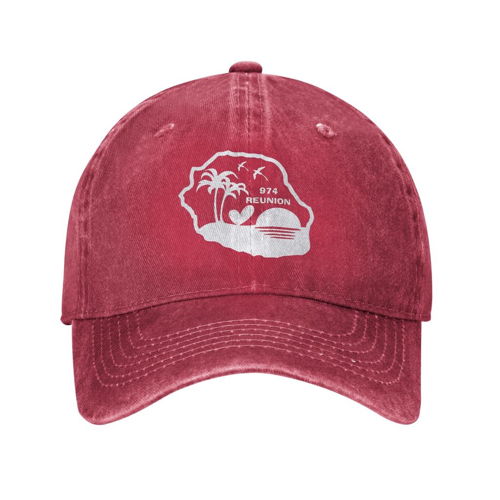 974 Reunion Island Denim Fabric Cap Casual Baseball Caps Adjustable Hat Summer Unisex Baseball Hats