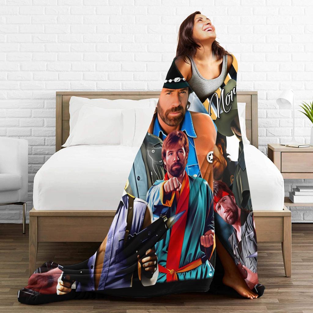 Norris Actor Vintage Poster Throw Blanket Soft Comfy Funny Blanket For Sofa Home Travel Flannel Bedspread Bed Cover