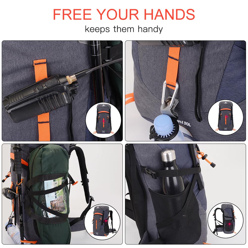 50 L Outdoor Sport Backpack Waterproof Mountaineering Backpack Large Capacity Sports Vest
