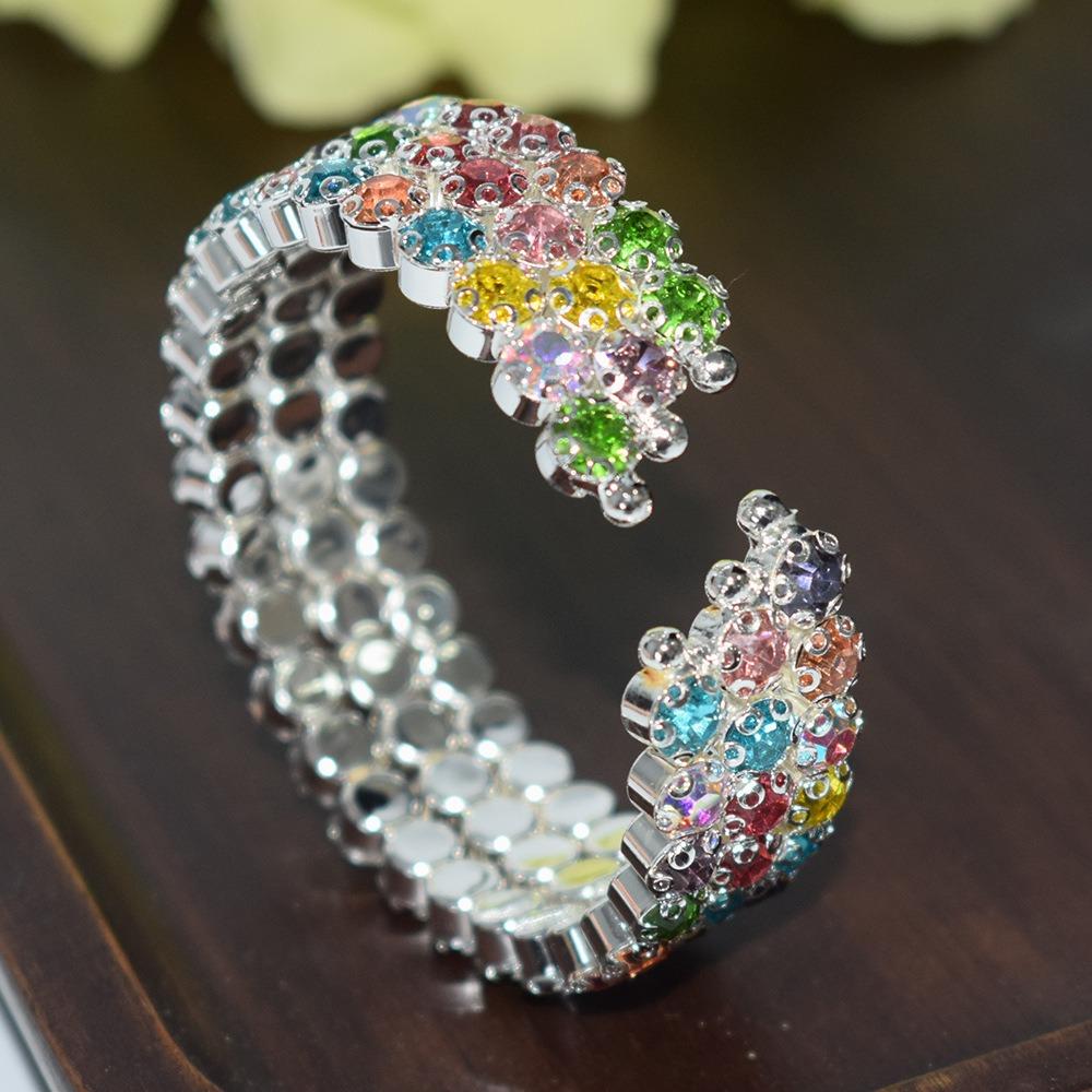 Хрустальные стразы Рука Браслет на запястье Кольцо Пять рядов Браслеты Мода Хрустальные браслеты Женщины