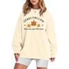 Women's Crew Neck Autumn Leaf Pattern Sweatshirt Hoodie - Autumn/Winter Long Sleeve Classic