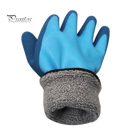 1 пара зимних рабочих перчаток, теплая плюшевая подкладка, противоскользящие водонепроницаемые перчатки для защиты рук, работа по дому, работа во дворе, садоводство, латексные перчатки