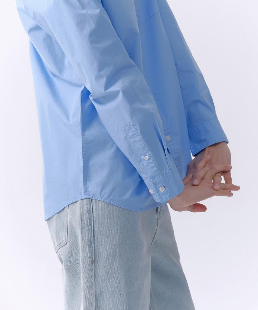 MUSINSA STANDARD Basic Washed Poplin Shirt [Socks Blue]
