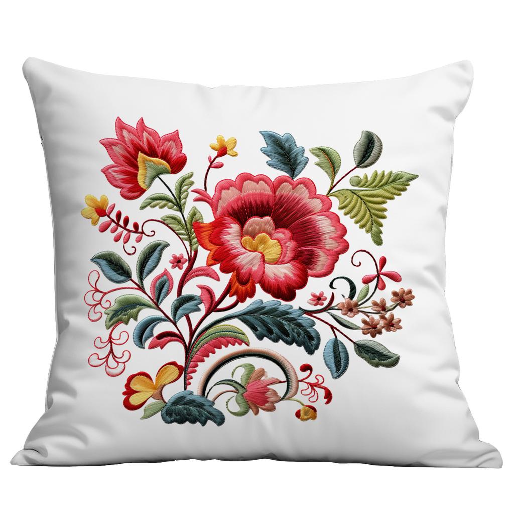 Весенняя и Летняя Наволочка с Имитацией Вышивки Цветы Домашняя Диванная Гостиная Наволочка Новый Стиль Наволочка