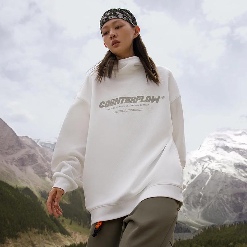 Li Ning CF Adventure Series Playful Wild Letter Print Флисовый пуловер Толстовка унисекс толстовка Off-White AWDTB01-2