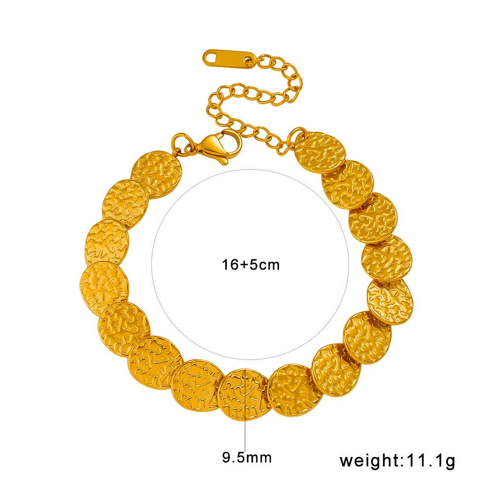 Браслет MeiShi Duo из титановой стали 18K в стиле древних монет - Элегантный подарок в стиле INS для женщин