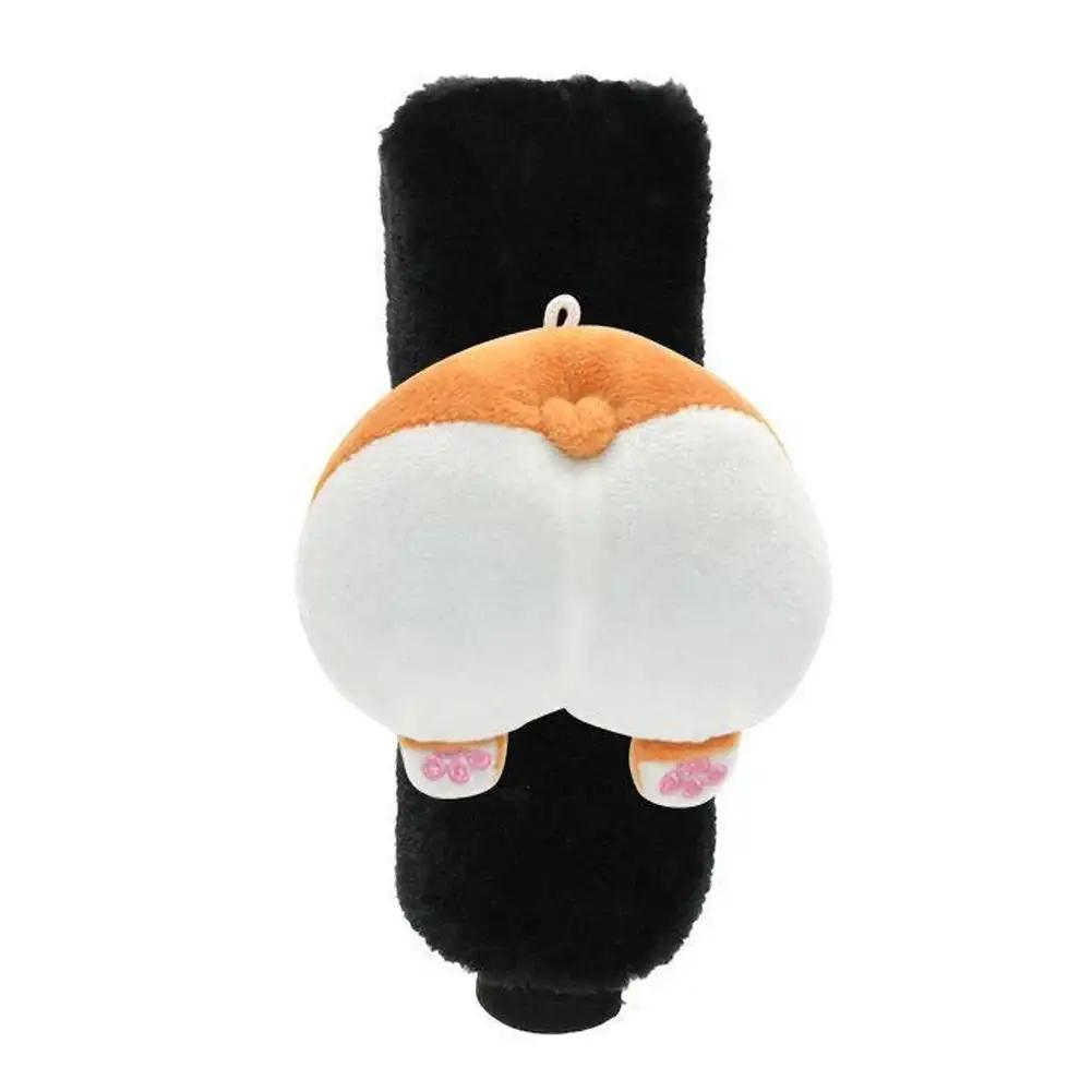 Милый мультяшный автомобильный чехол для рычага переключения передач, мягкий плюшевый чехол для автоматического рычага переключения передач, чехол для ручного тормоза, ремень безопасности, чехол для зеркала заднего вида, автомобильные аксессуары