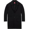 Loose-Fit Single-Breasted Solid Color Trench Coat Men Outerwear Black FN0602-010