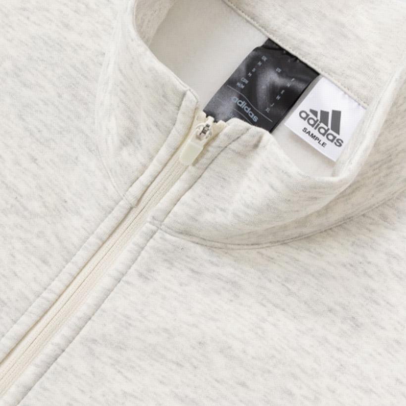 adidas Коллекция 2024 года Глава 02 Алфавит Логотип Полумолния Стоячий Воротник Толстовка Унисекс Топы Молочно-Белый IW1625