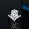 Elegant Women's S925 Silver Moissanite Ring with Irregular Pear-Shaped 2 Carat Diamond Design