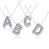 Silver Color Silver Zircon Necklace Rhinestones Women Choker Simple Letter Pendant Necklace  Gift