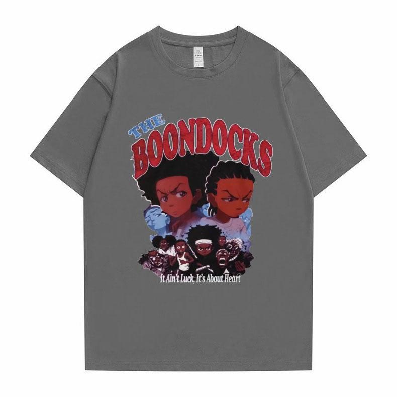 Новая футболка с принтом The Boondocks Хьюи и Райли, мужская/женская, повседневная модная футболка, смешная мужская хлопковая футболка, футболка с коротким рукавом, хип-хоп футболка