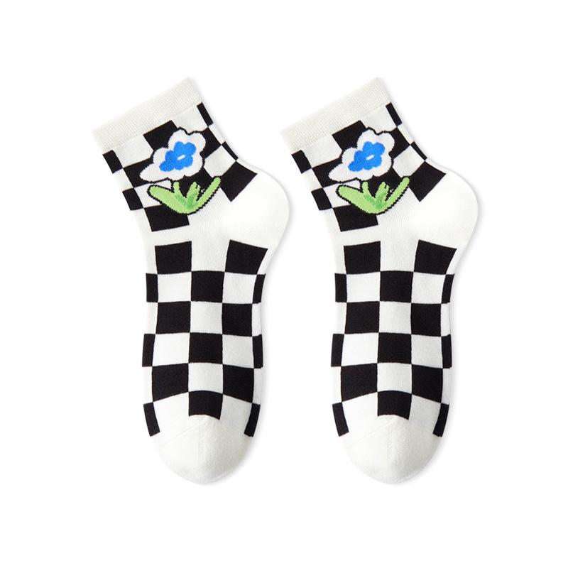5 пар женских новых универсальных хлопковых носков с милым мультяшным трехмерным цветочным рисунком