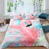 Пододеяльник Фламинго Комплект из трех предметов Постельное белье для спальни девочки Розовое покрывало