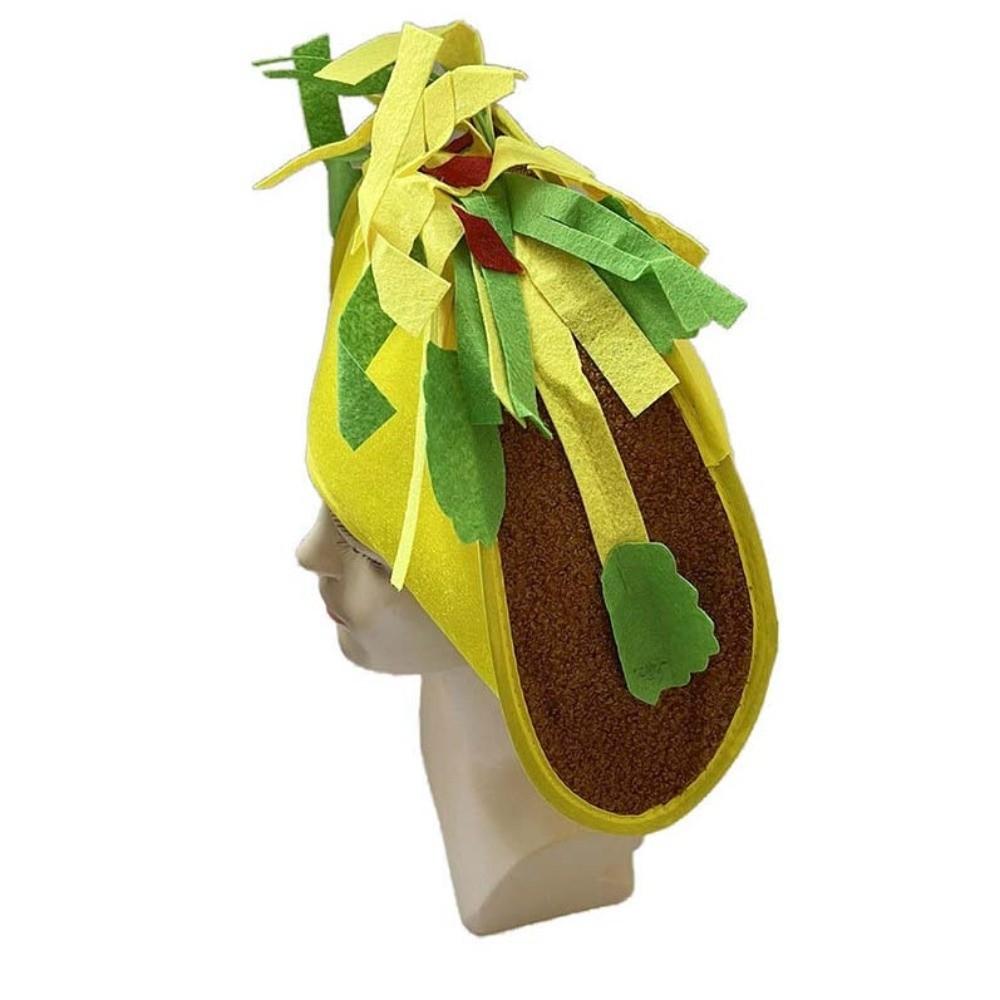 Друзья Шляпа с картошкой фри на Хэллоуин Забавный персонализированный обруч для волос с тако Желтая ткань Креативная шляпа-пицца Вечеринка