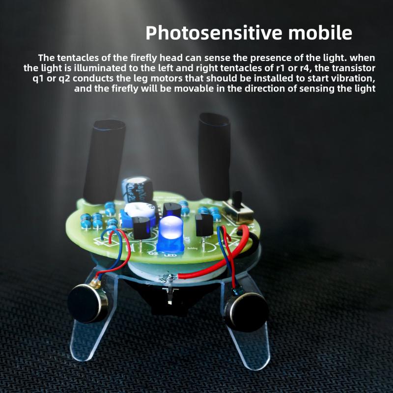 TJ-56-606 Фоточувствительный робот-светлячок, набор для сборки, электронная плата для пайки «Сделай сам» с задним фонарем и дыхательным светом