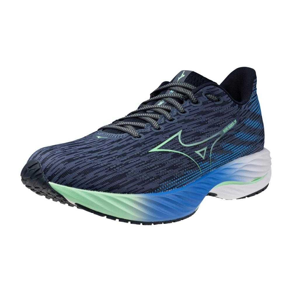 Mizuno Wave Rider 28 Модные Нескользящие Кроссовки для Бега с Низким Верхом Мужские кроссовки Vintage-Indigo 411456-8Z4S,J1GC240351