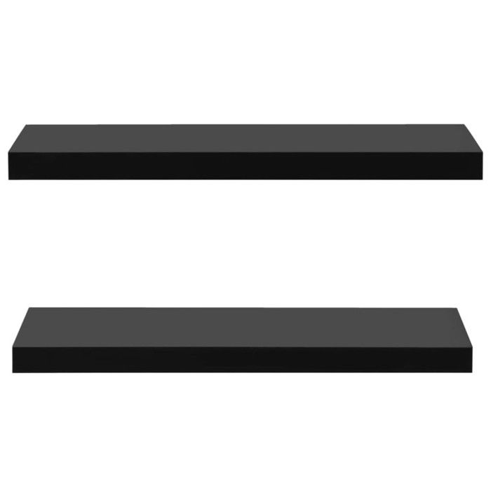 VidaXL Floating Wall Shelves 2 Pcs Black 80x20x3.8 Cm 288202