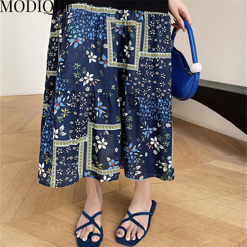 MODIQUE Summer Plus Size New Dress Shirt Women Loose Patchwork Floral Cotton Linen A-Line Dress Casual Female Dresses O-Neck Short Sleeve