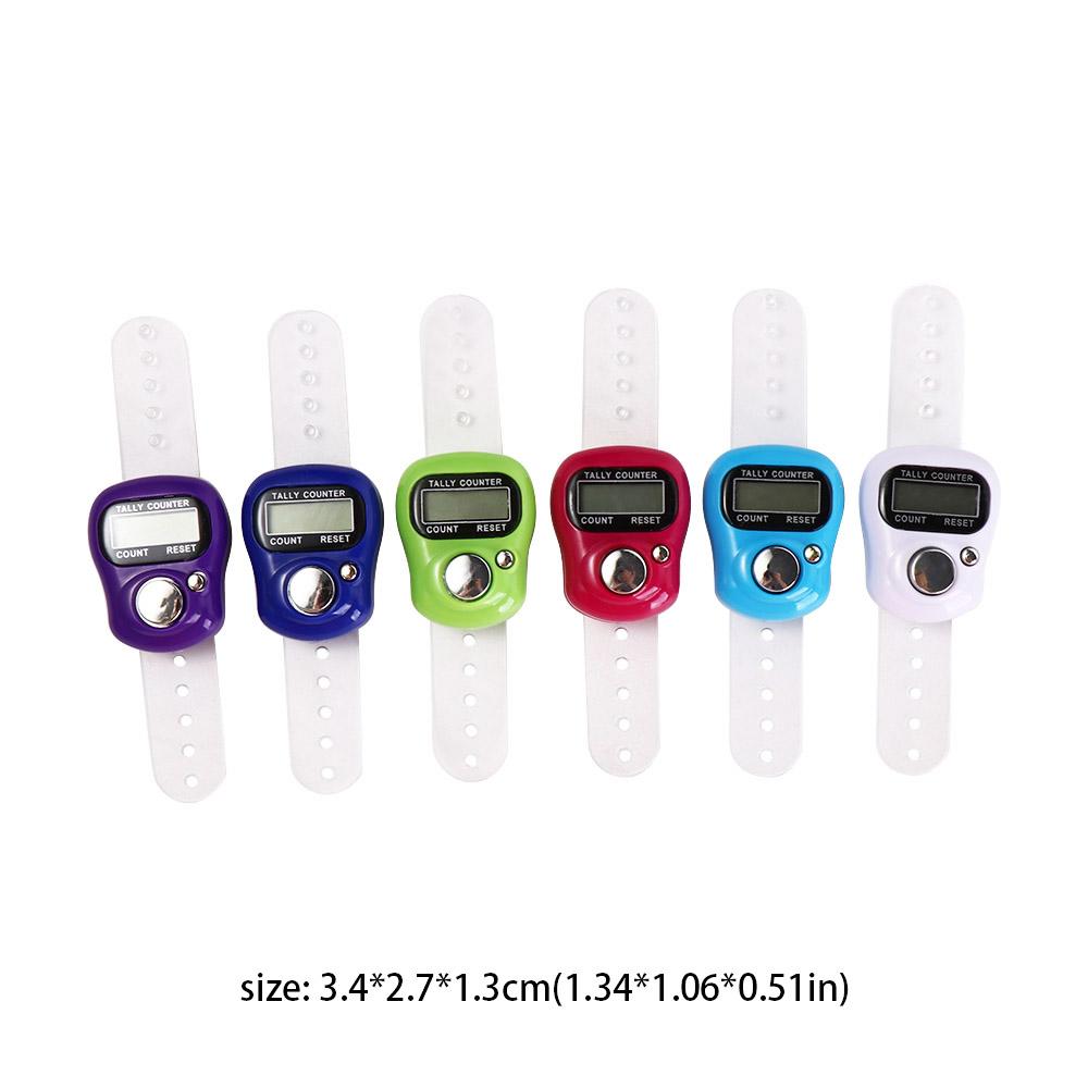 Electronic Knitting Row Counter Mini Stroke Counters Row Button Finger Ring Tally Counter Sewing