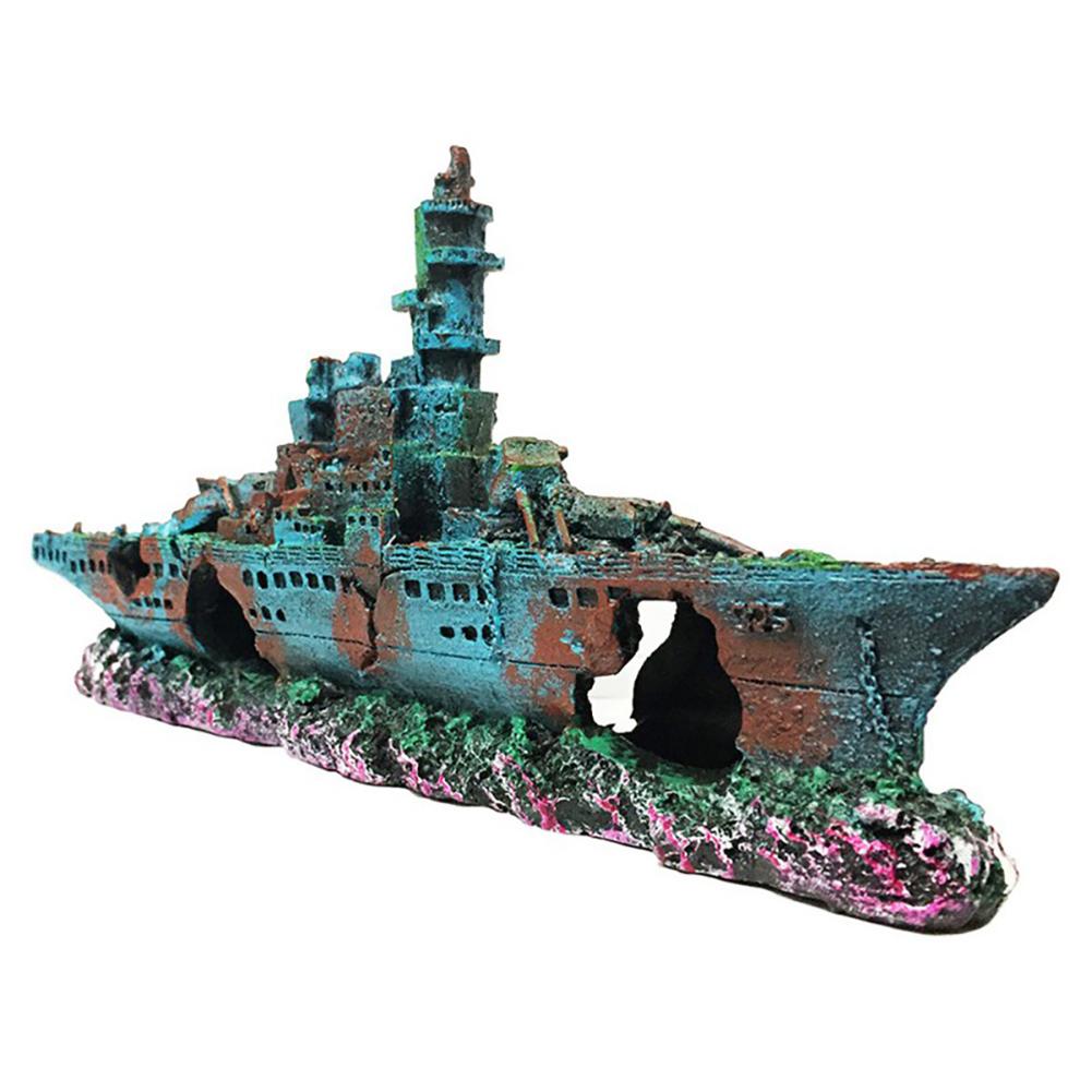 Декорация корабля для аквариума Реалистичный пиратский корабль Украшения для ландшафтного дизайна аквариума Для аквариума