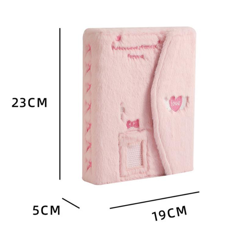 Плюшевый переплет A5 с вышивкой, 6 колец, магнитный фотоальбом, держатель для фотокарточек Kpop, органайзер для хранения книг